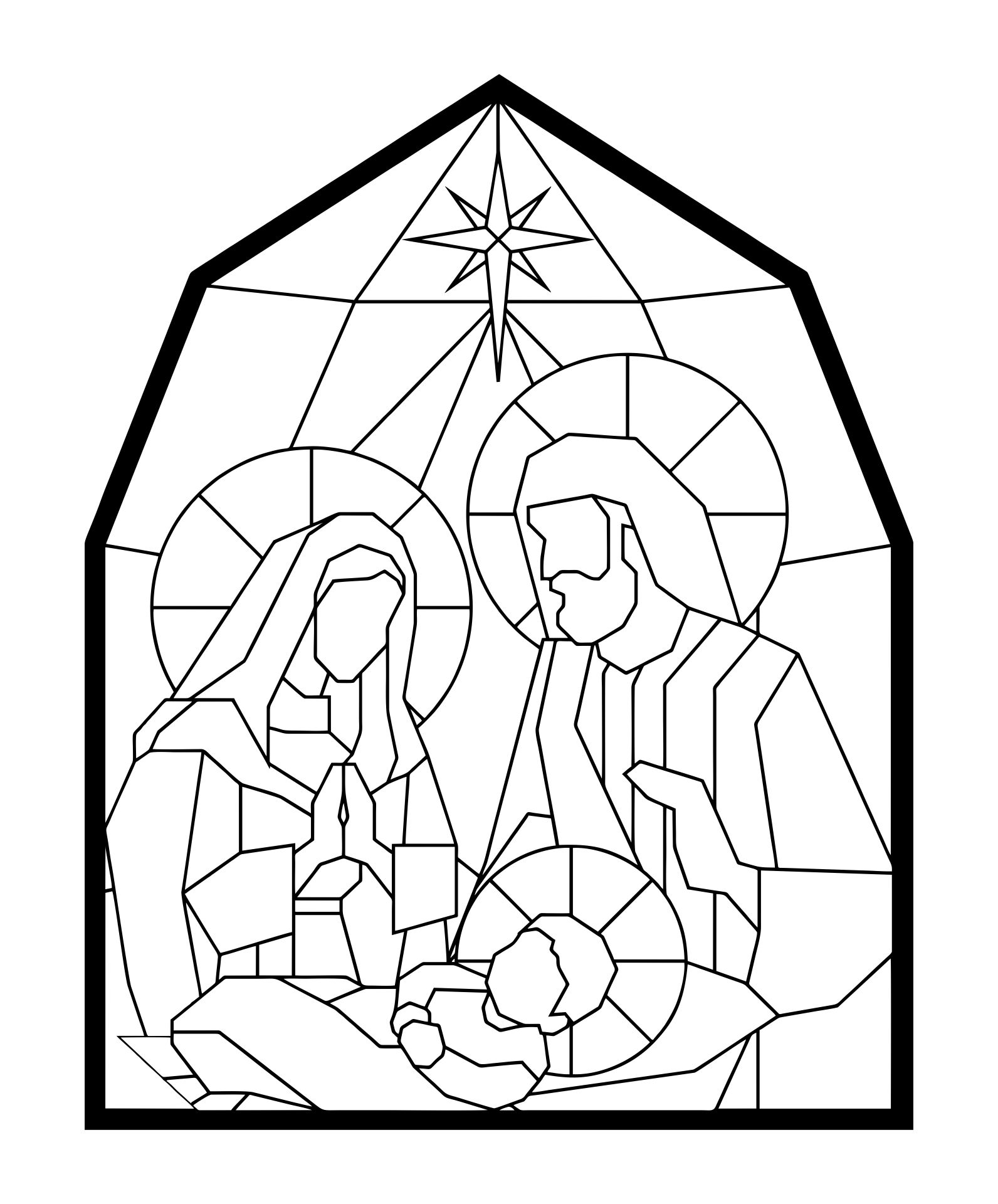 Best christmas nativity scene coloring page printable pdf for free at