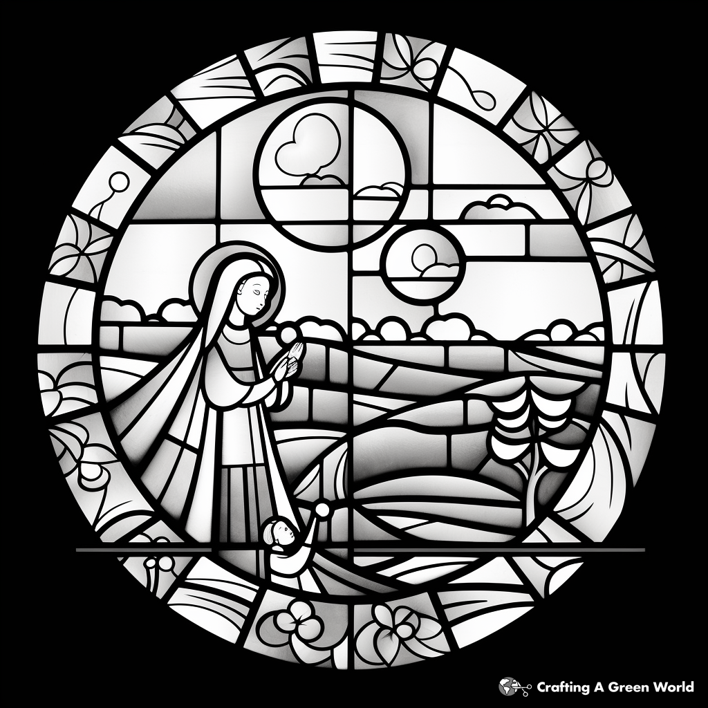 Stained glass coloring pages