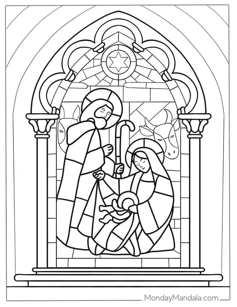 Nativity coloring pages free pdf printables