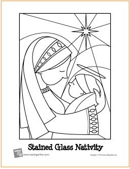 Stained glass nativity free printable coloring page nativity coloring pages stained glass patterns free free printable coloring pages