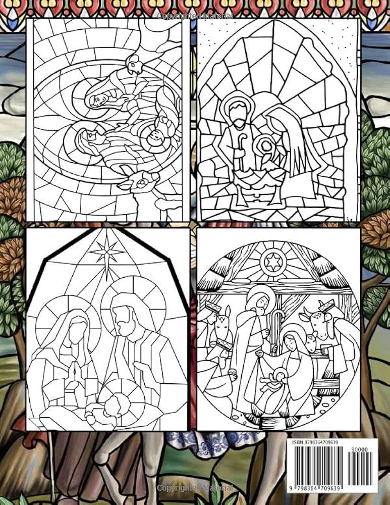 Stained glass nativity coloring book wonderful patterns coloring pages with incredible illustrations for all ages for special occasions stress relief and relaxation ballesteros asiyah books