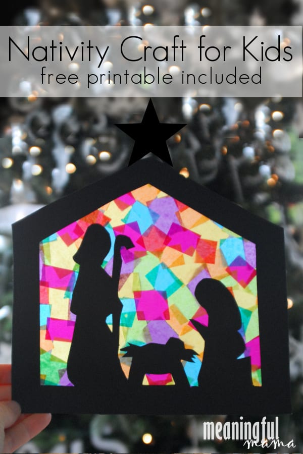 Stained glass nativity craft for kids