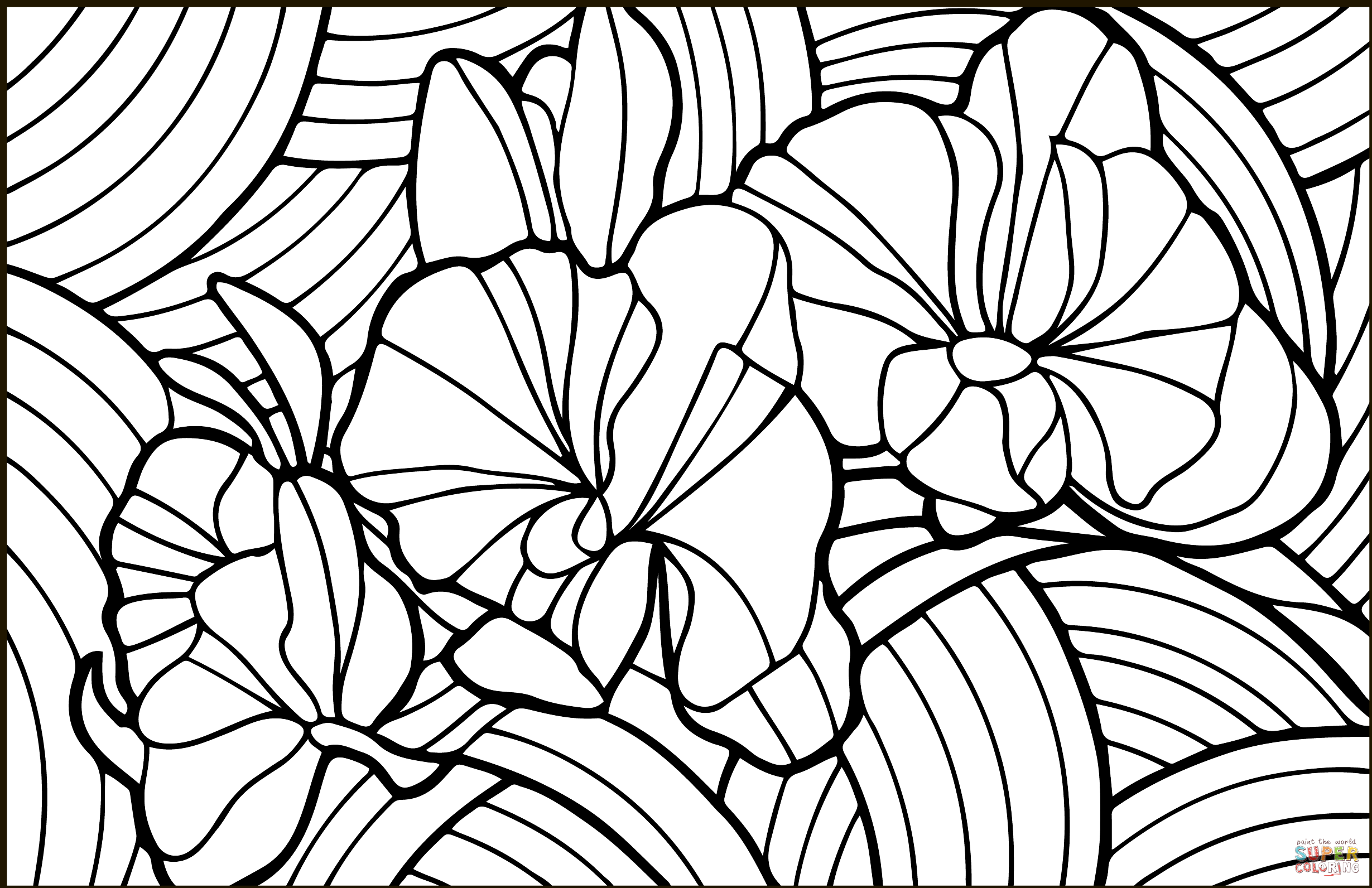 Orchid stained glass coloring page free printable coloring pages