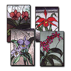 Orchids pattern set glass crafters stained glass