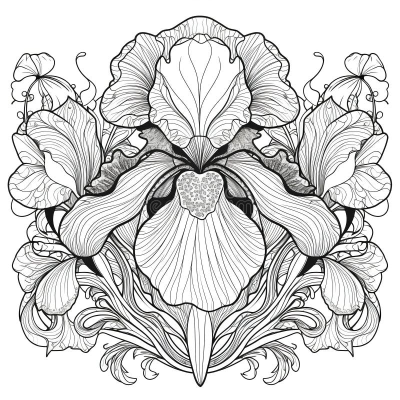 Coloring book iris stock illustrations â coloring book iris stock illustrations vectors clipart