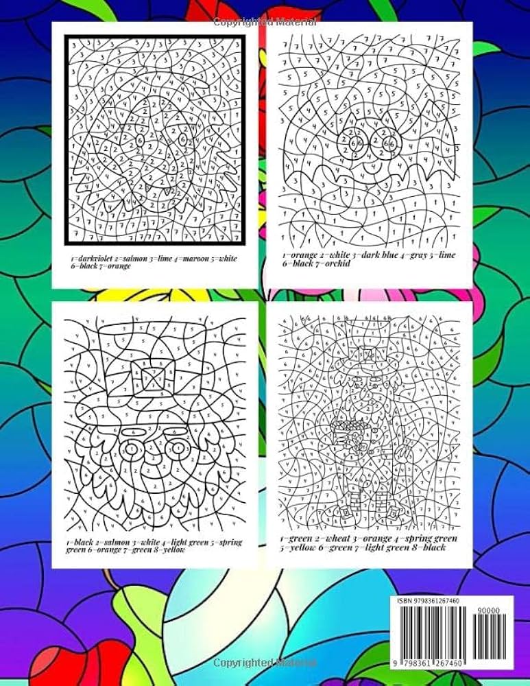 Large print color by number coloring book easy large print color by number coloring book with birds flowers animals gardens landspesstained glass color by number coloring book coloring pages rachel md