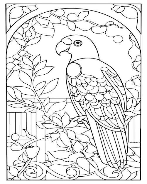 Premium vector cute bird coloring pages for kids bird coloring pages