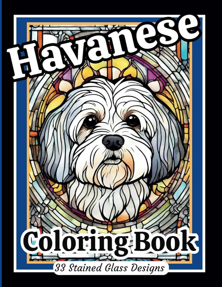 Havanese stained glass patterns adult coloring book sweet havanese dog designs to inspire joy relaxation and stress relief graysle in images adds depth and dimension to your artwork nafekh jasmine books