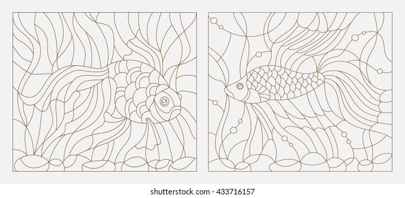 Fish stained glass patterns stock photos