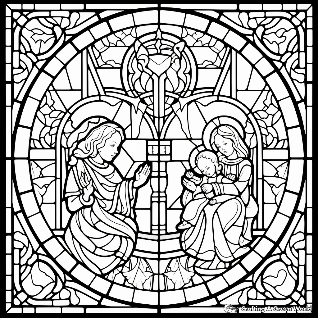 Stained glass coloring pages