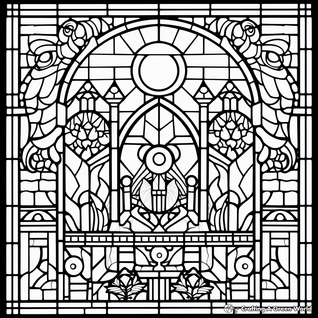 Stained glass coloring pages