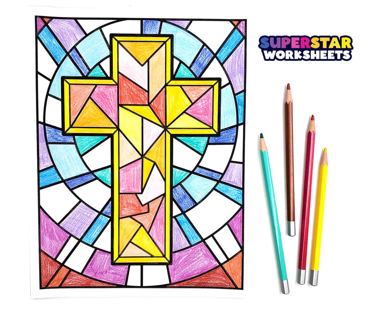 Cross coloring pages