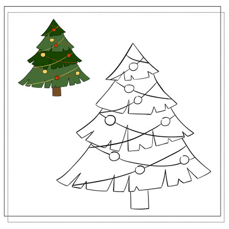 Pine tree coloring page stock vector illustration and royalty free pine tree coloring page clipart