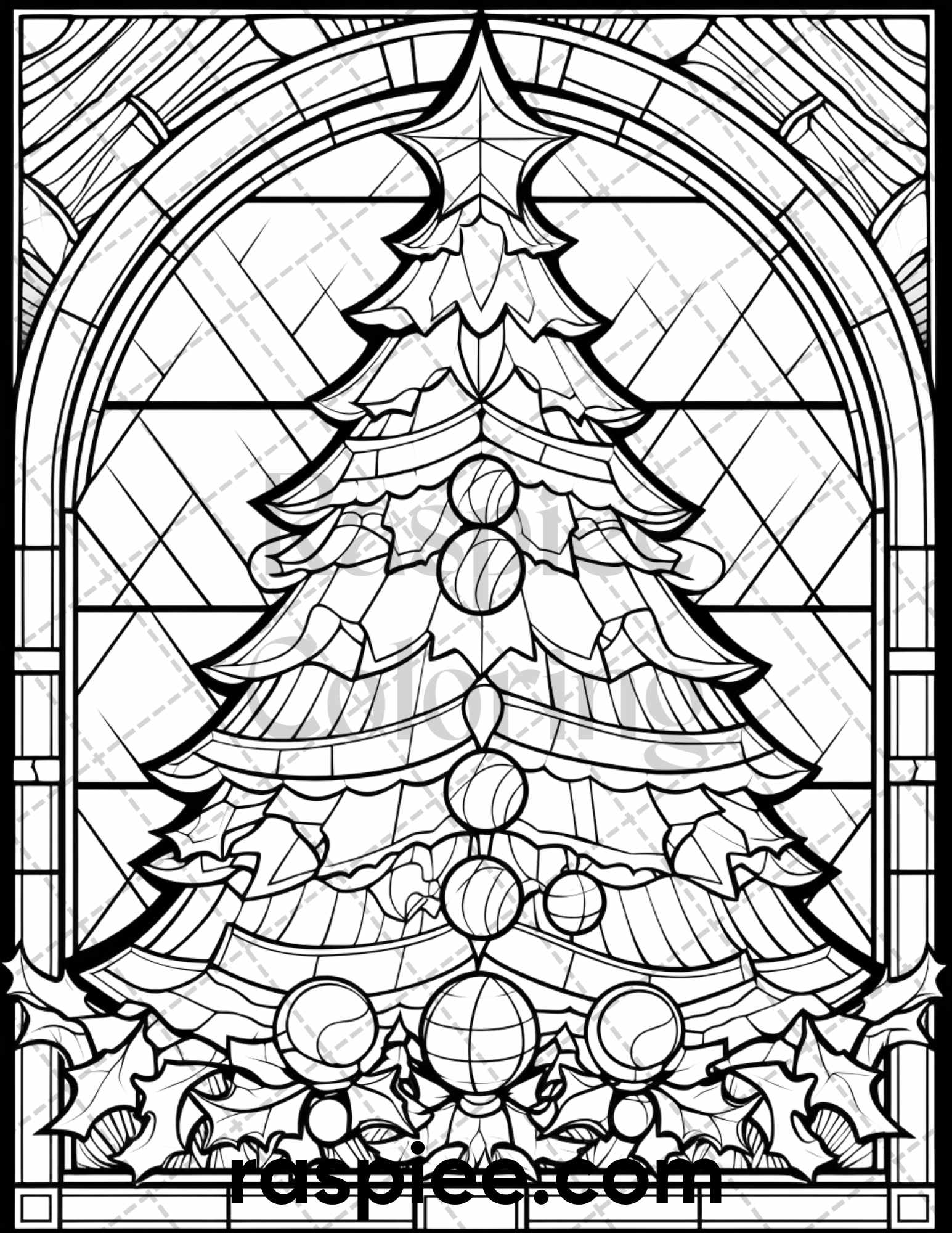 Christmas stained glass grayscale coloring pages for adults printa â coloring