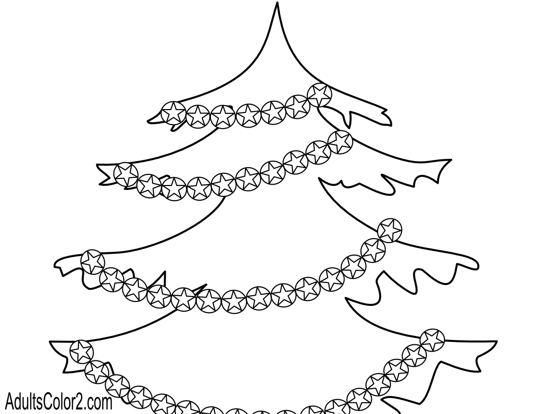 Christmas tree coloring pagetrees toppers and trim