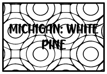 Michigan white pine state tree coloring pages by anisha sharma