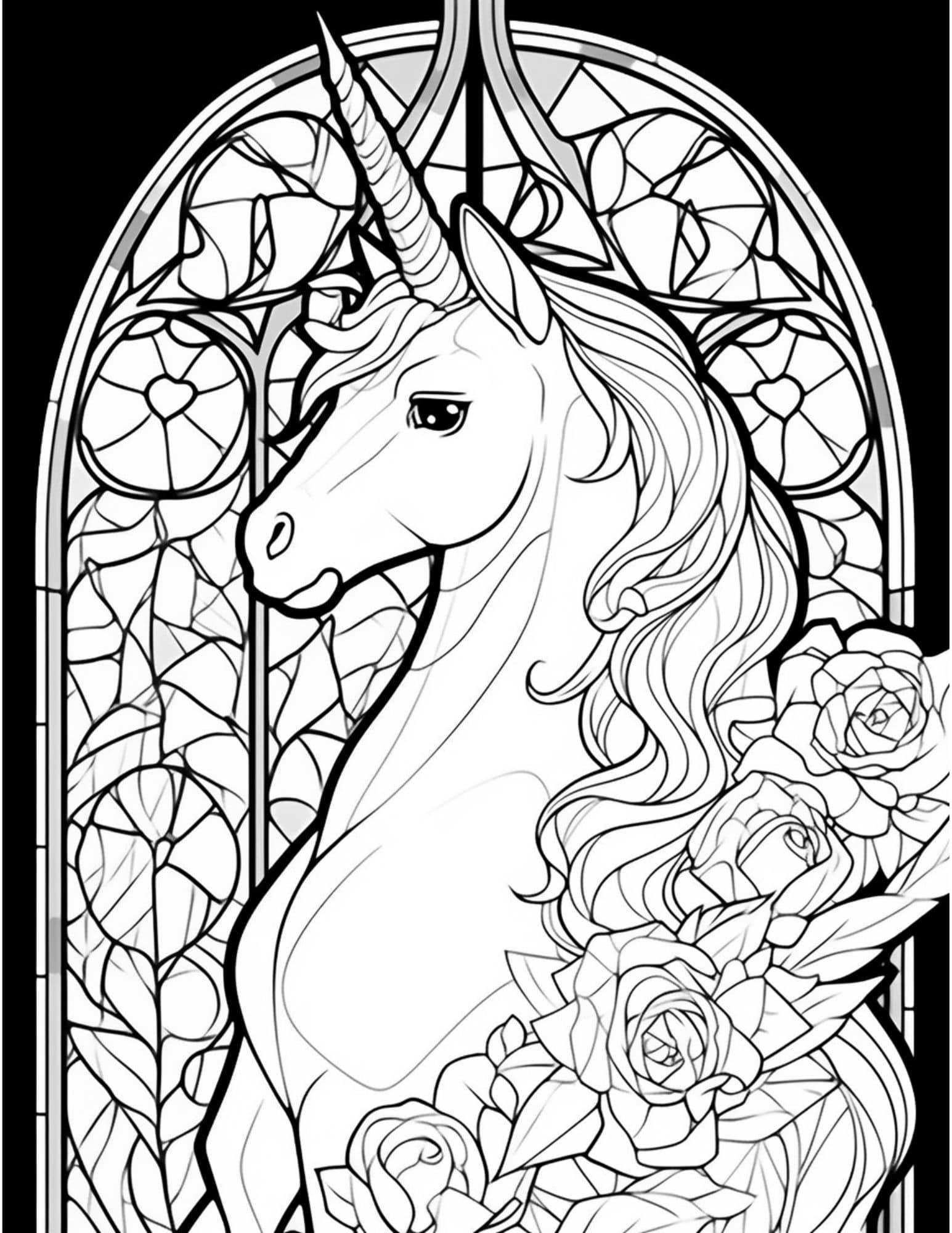 Magical unicorn coloring pages for kids and adults