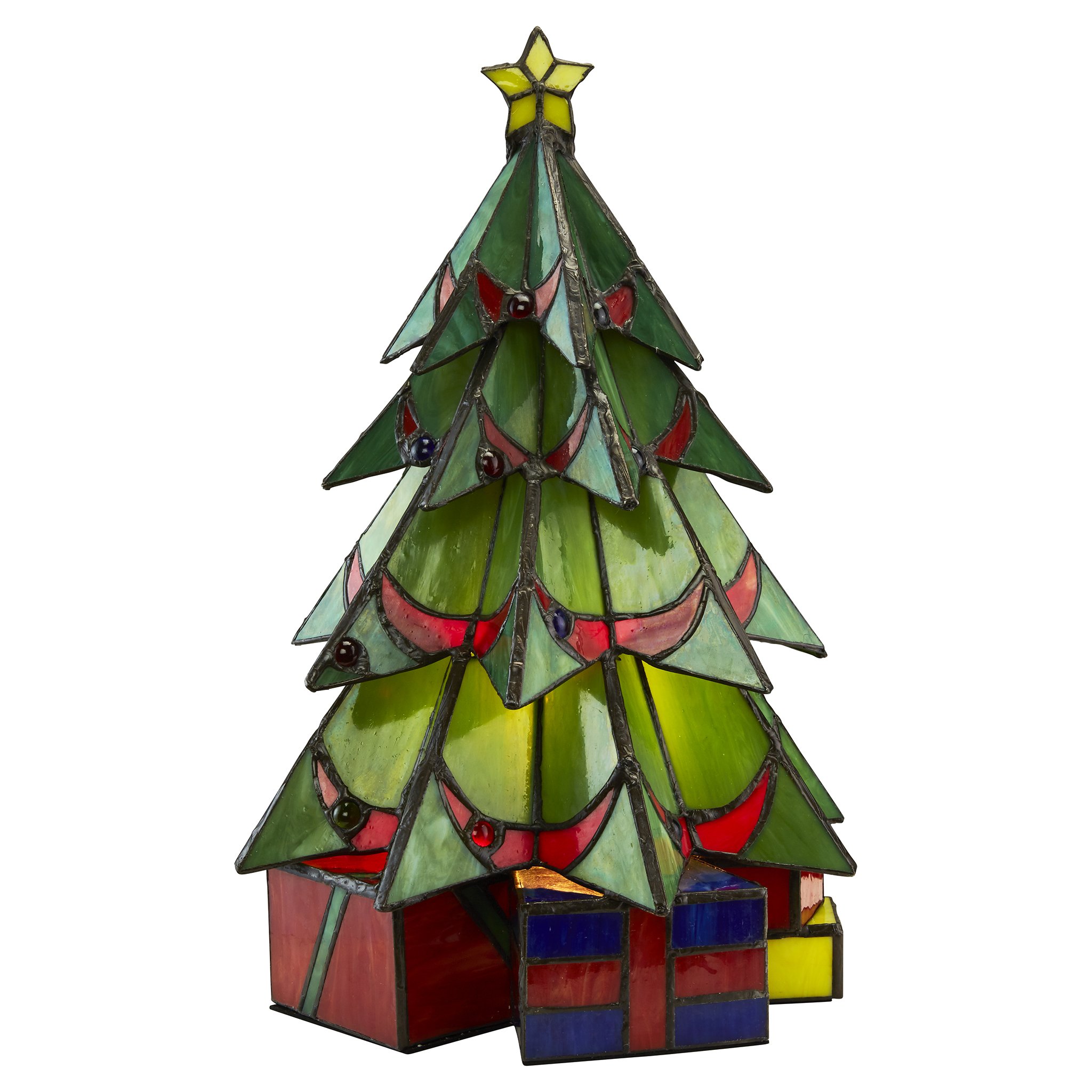 Design toscano christmas tree stained glass illuminated sculpture large full colortf home kitchen