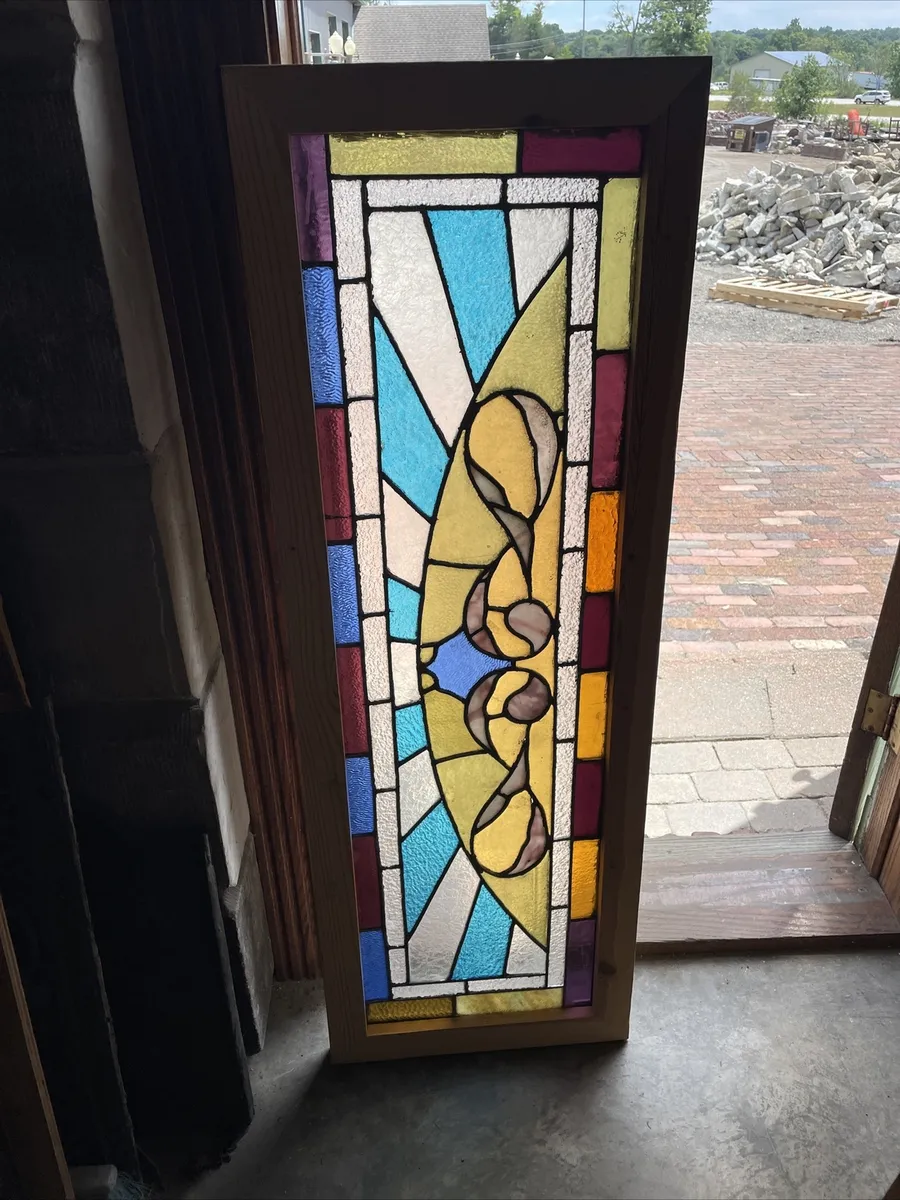 Sg antique stained glass trans some window x