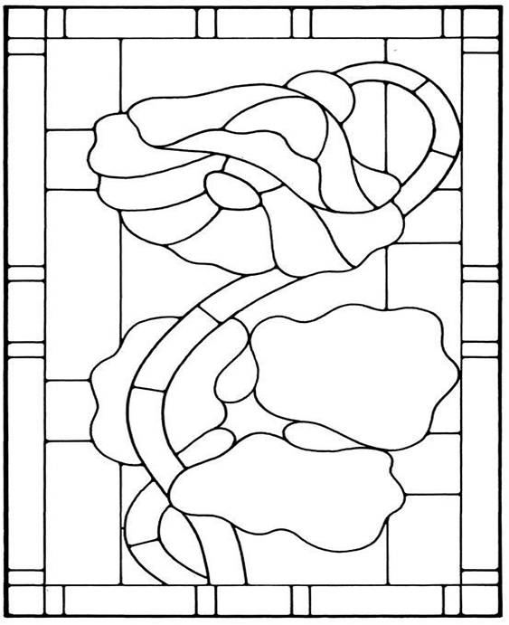 Free easy to print stained glass coloring pages