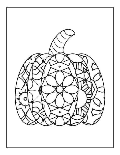 Premium vector halloween pumpkin coloring page