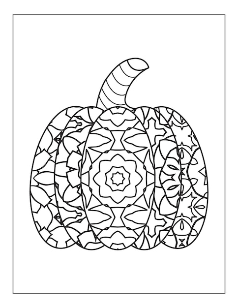 Premium vector halloween pumpkin coloring page