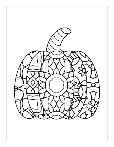 Premium vector halloween pumpkin coloring page