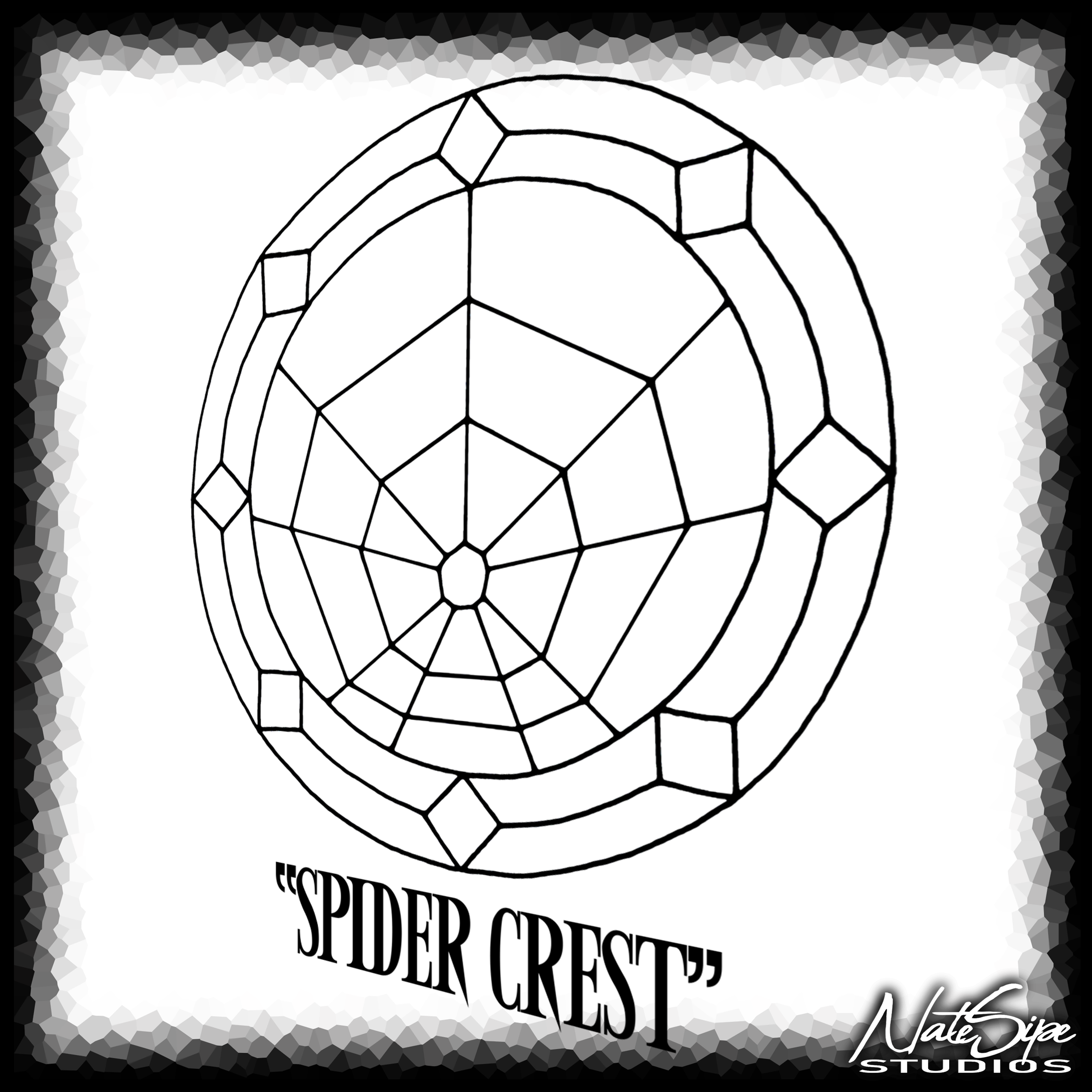 Spider crest stained glass pattern