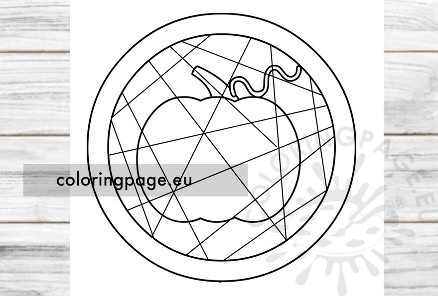 Stained glass fall pumpkin coloring page