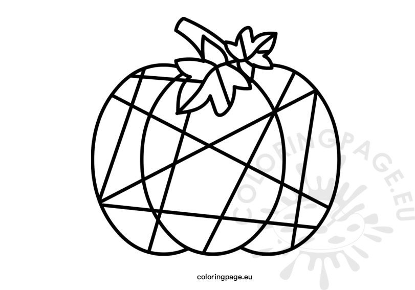 Pumpkin stained glass template coloring page