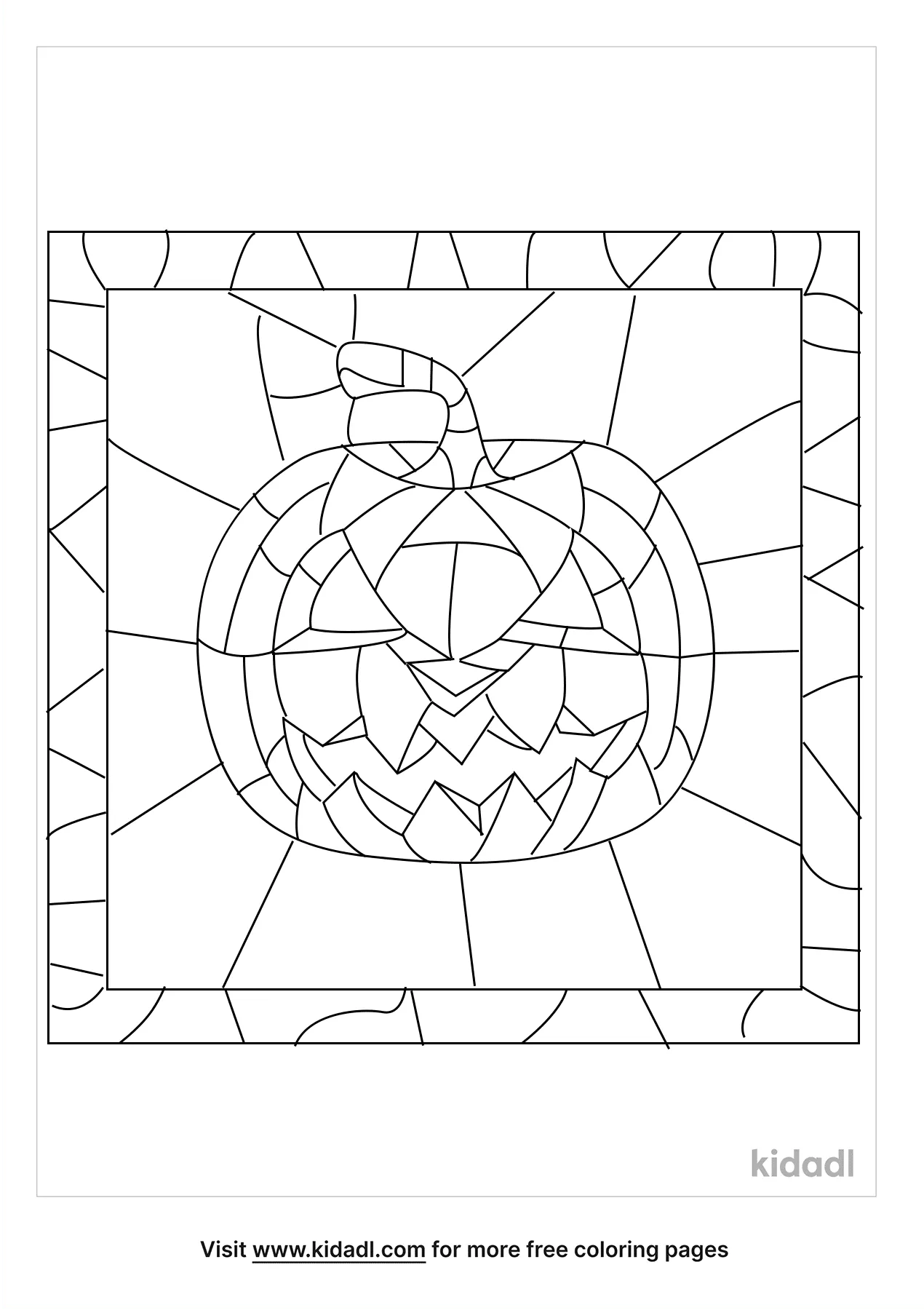 Free halloween stained glass coloring page coloring page printables