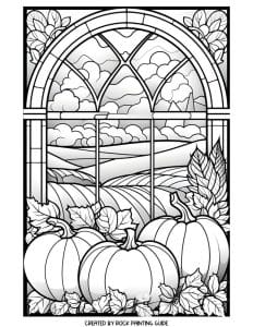 Free stained glass fall coloring pages for adults