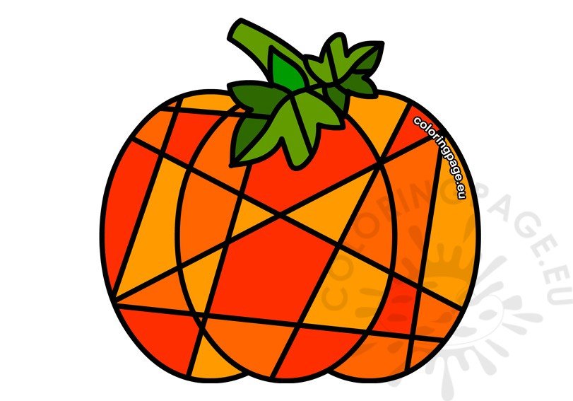 Stained glass pumpkin printable coloring page