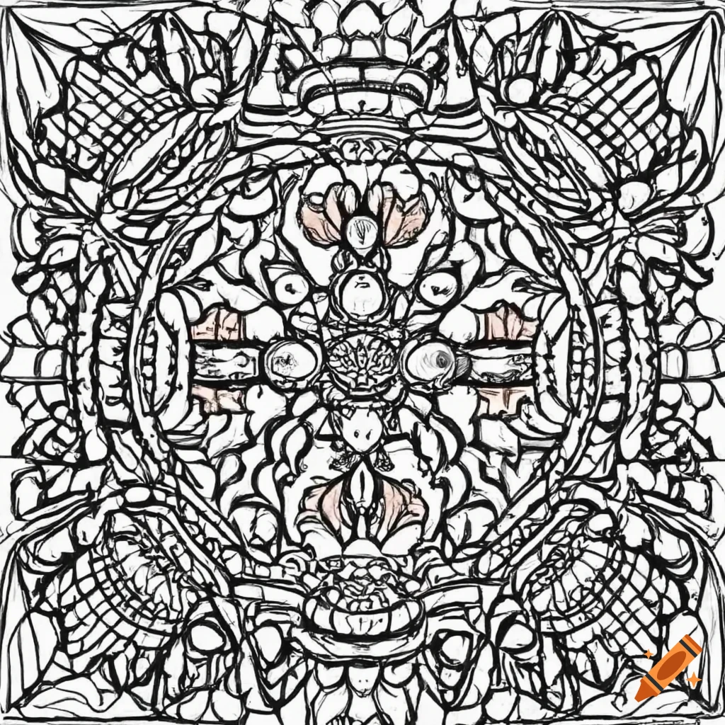 Black and white sacred geometry pumpkin illustration on