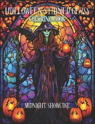 Halloween stained glass loring book midnight showcase book in