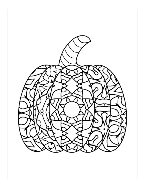 Premium vector halloween pumpkin coloring page