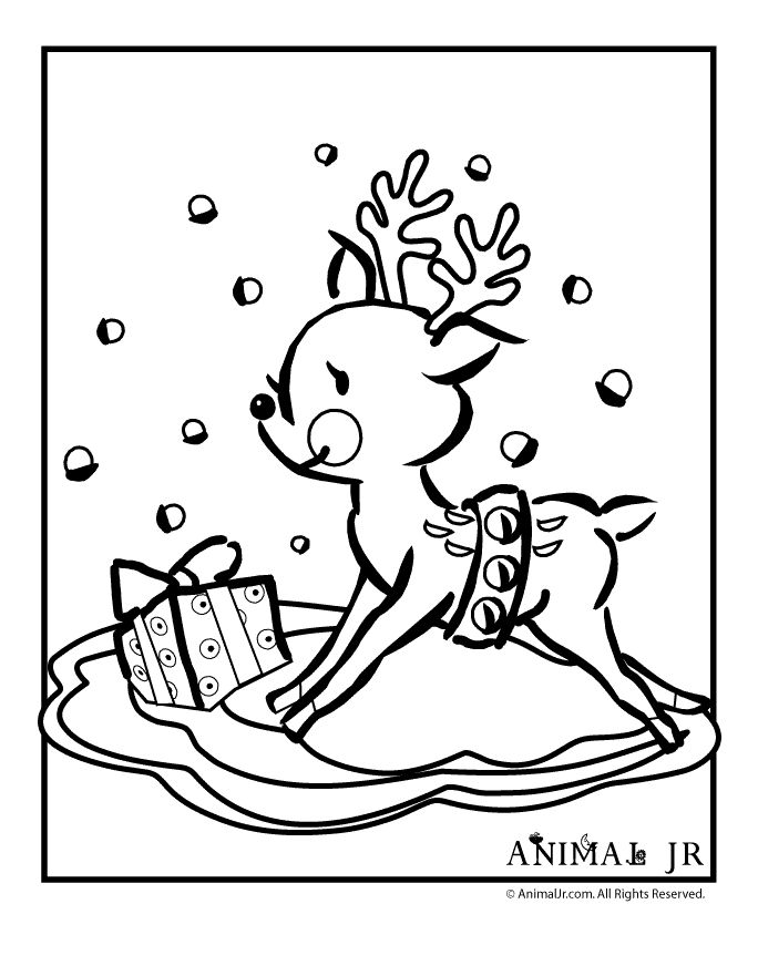 Cute baby reindeer coloring page