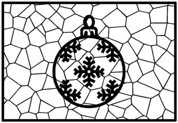 Christmas baubles mosaic art coloring pages geometry