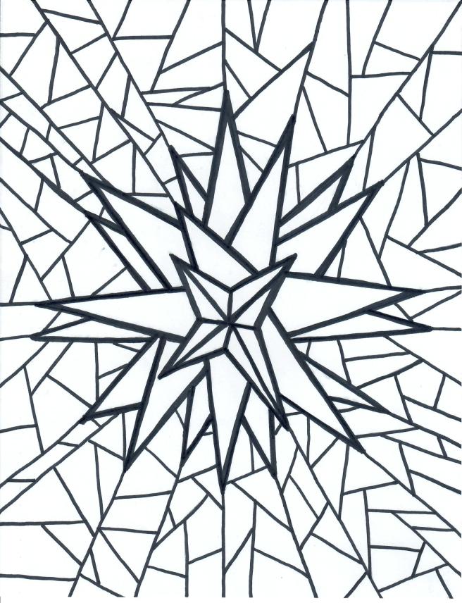 Stained glass moravian star moravian adult coloring pages