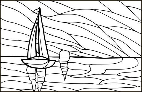 Sunrise stained glass coloring page free printable coloring pages