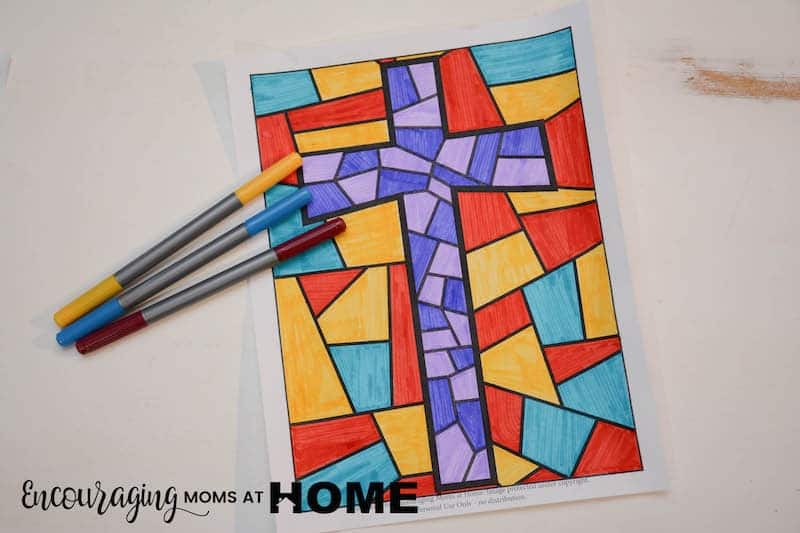 Free stained glass coloring pages and bookmarks for easter