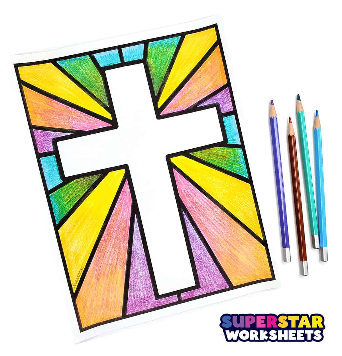 Cross coloring pages