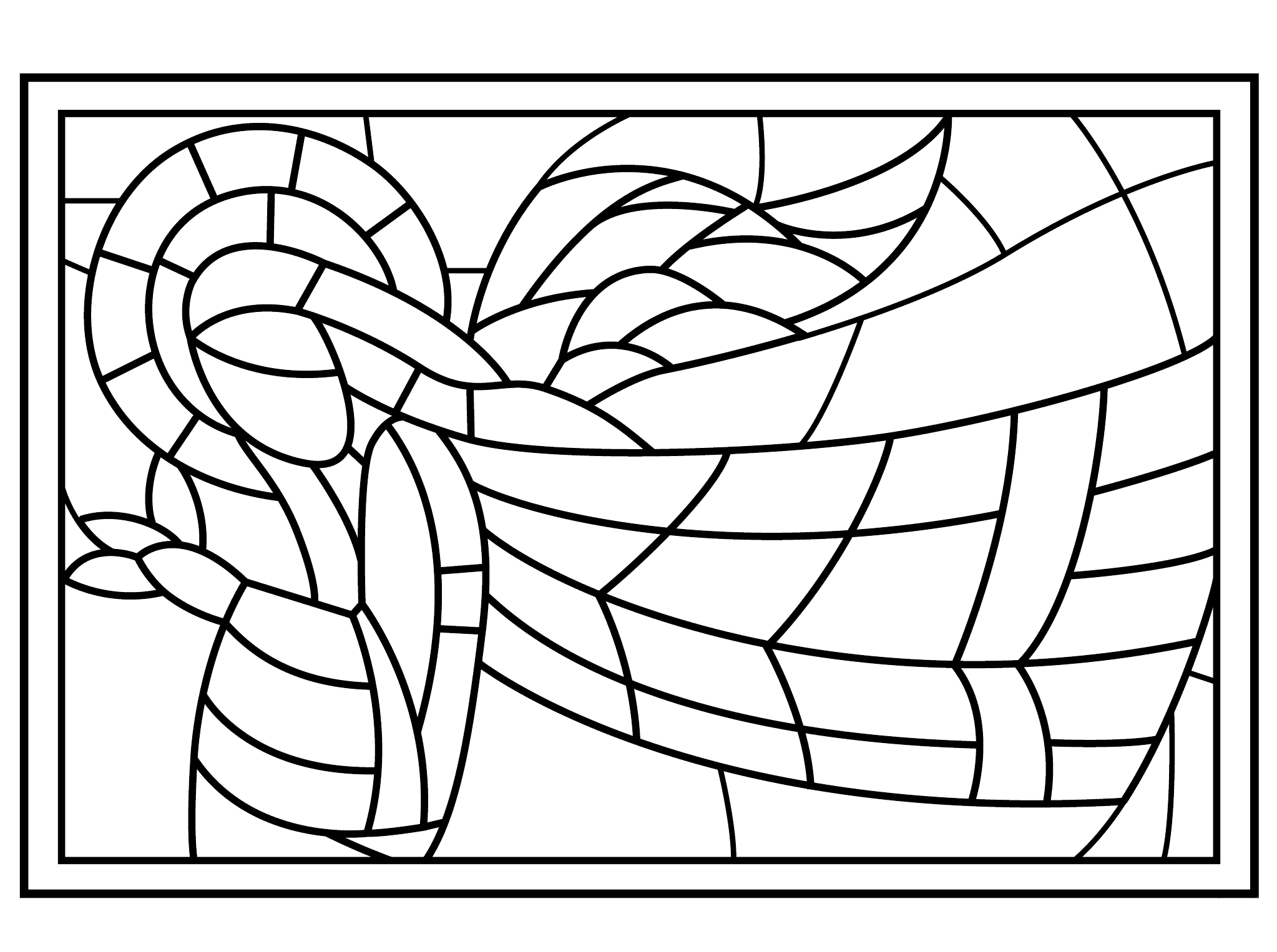 Stained glass coloring pages for adults