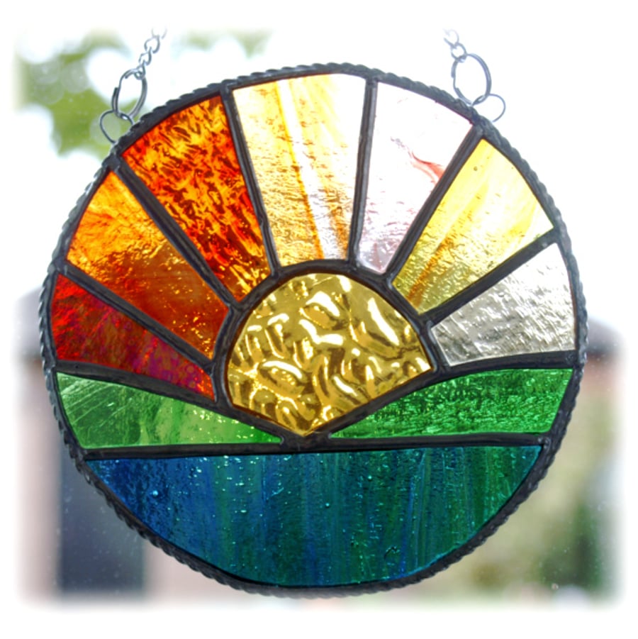 Sunrise picture stained glass suncatcher handma