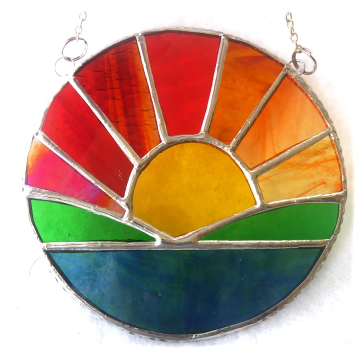 Sunrise picture stained glass suncatcher handma