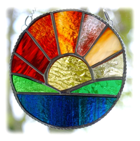 Sunrise picture stained glass suncatcher handma