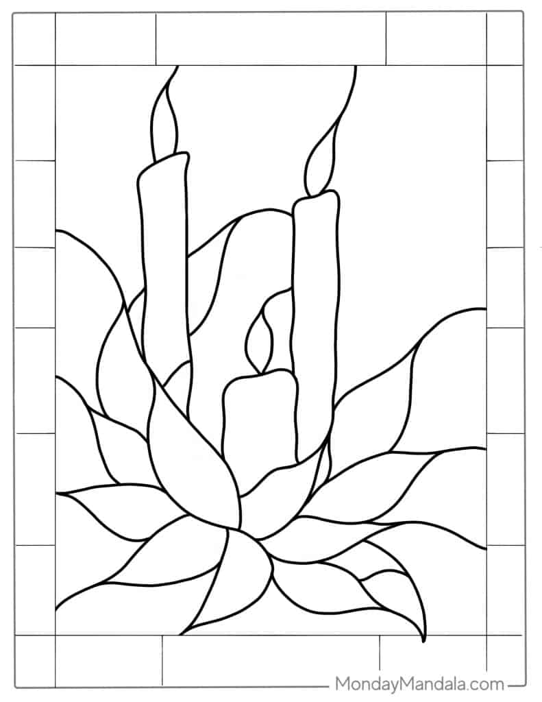 Stained glass coloring pages free pdf printables