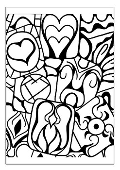 Printable abstract heart coloring pages for kids a unique valentines day gift