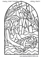 Stained glass coloring pages