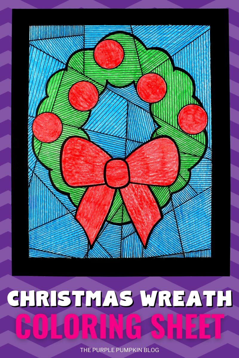 Free printable christmas wreath loring sheet line study activity